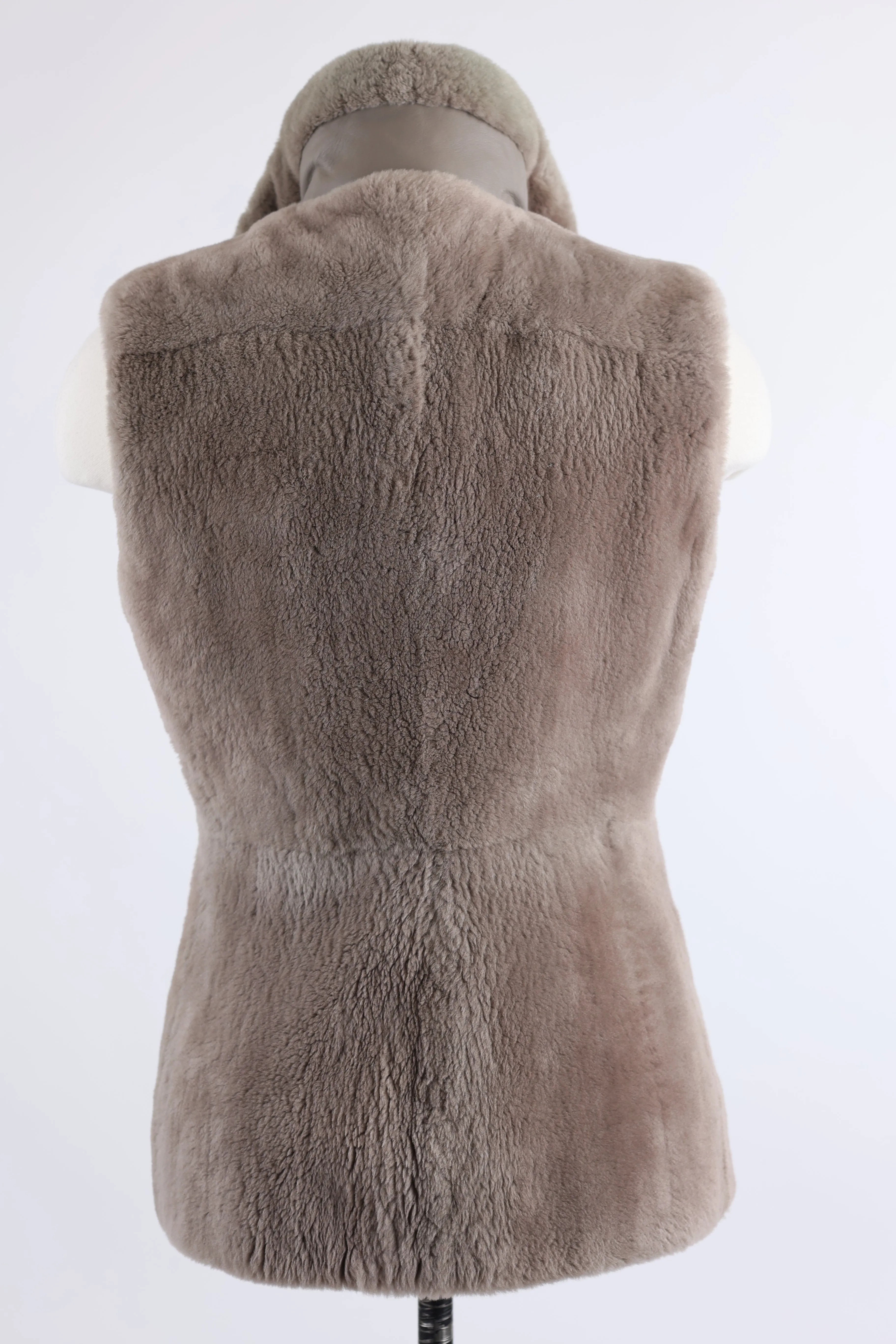 Nutria Fur Vest W/ Leather Trim