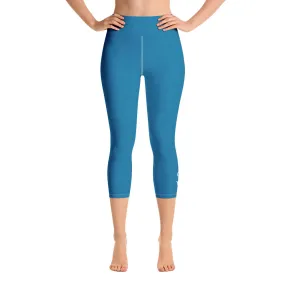 Ocean Blue Yoga Capri Leggings