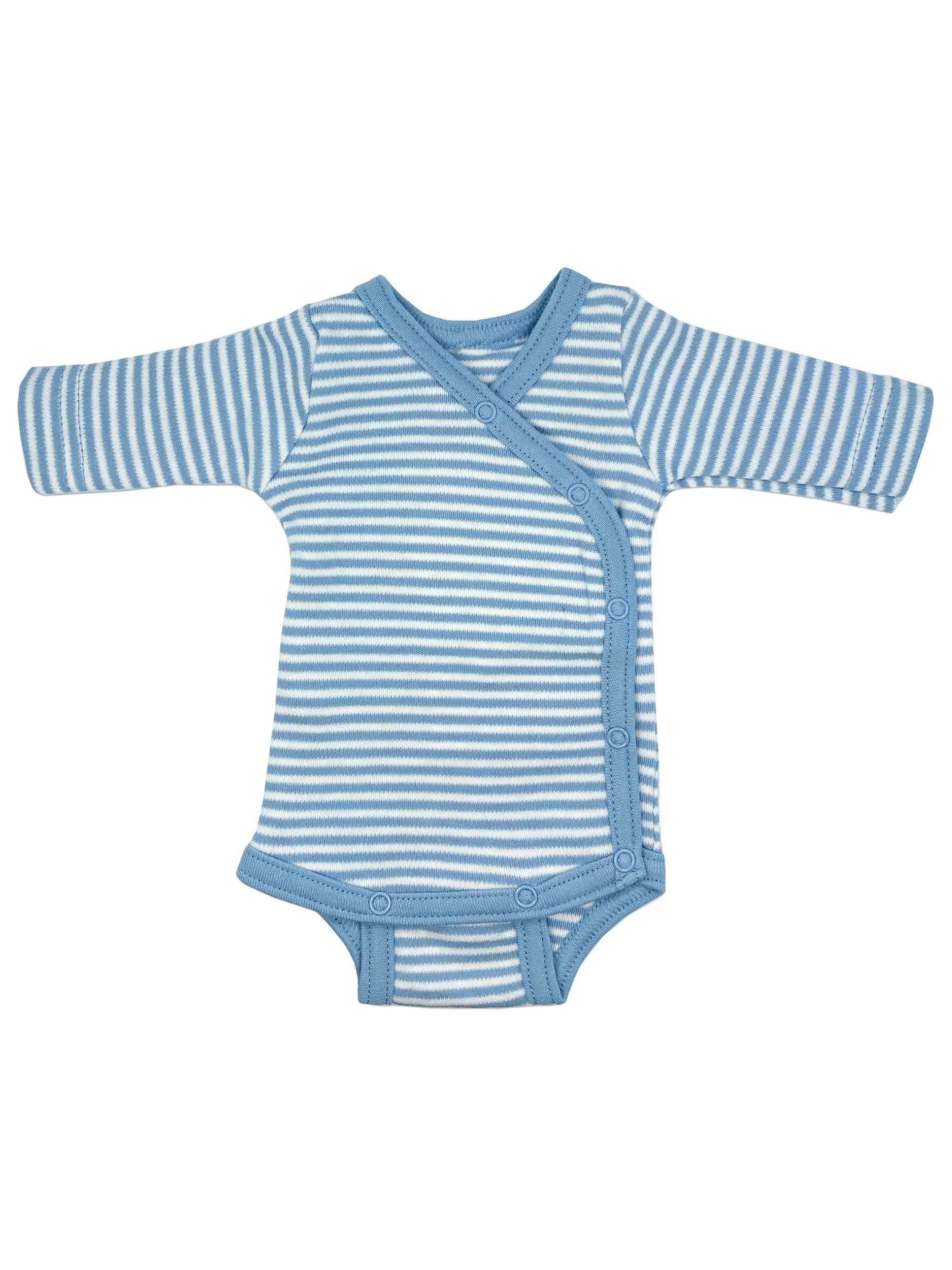 Organic Cotton Blue Thin Stripe Long Sleeve Vest