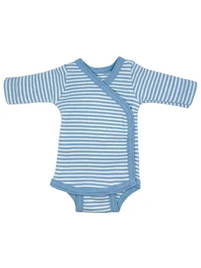 Organic Cotton Blue Thin Stripe Long Sleeve Vest