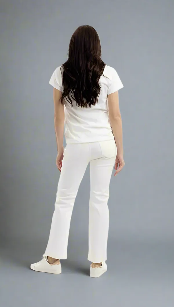 Orientique White Denim Bootleg Jean