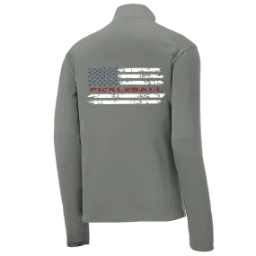 Pickleball Flag (Horizontal) Customizable | Men's 1/4 Zip Long Sleeve Pullover Athletic Shirt | 100% Polyester