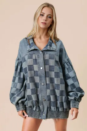 Plaid Meets Denim: Button-Up Jacket