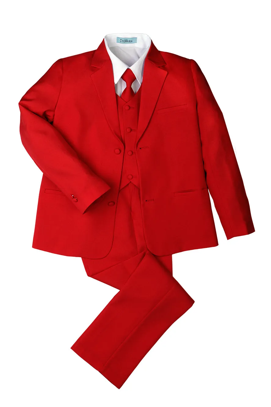 "Mason" Kids Red Suit (5-Piece Set)