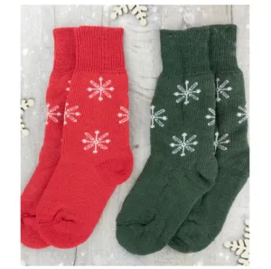 Real Wool Socks- Snowflake