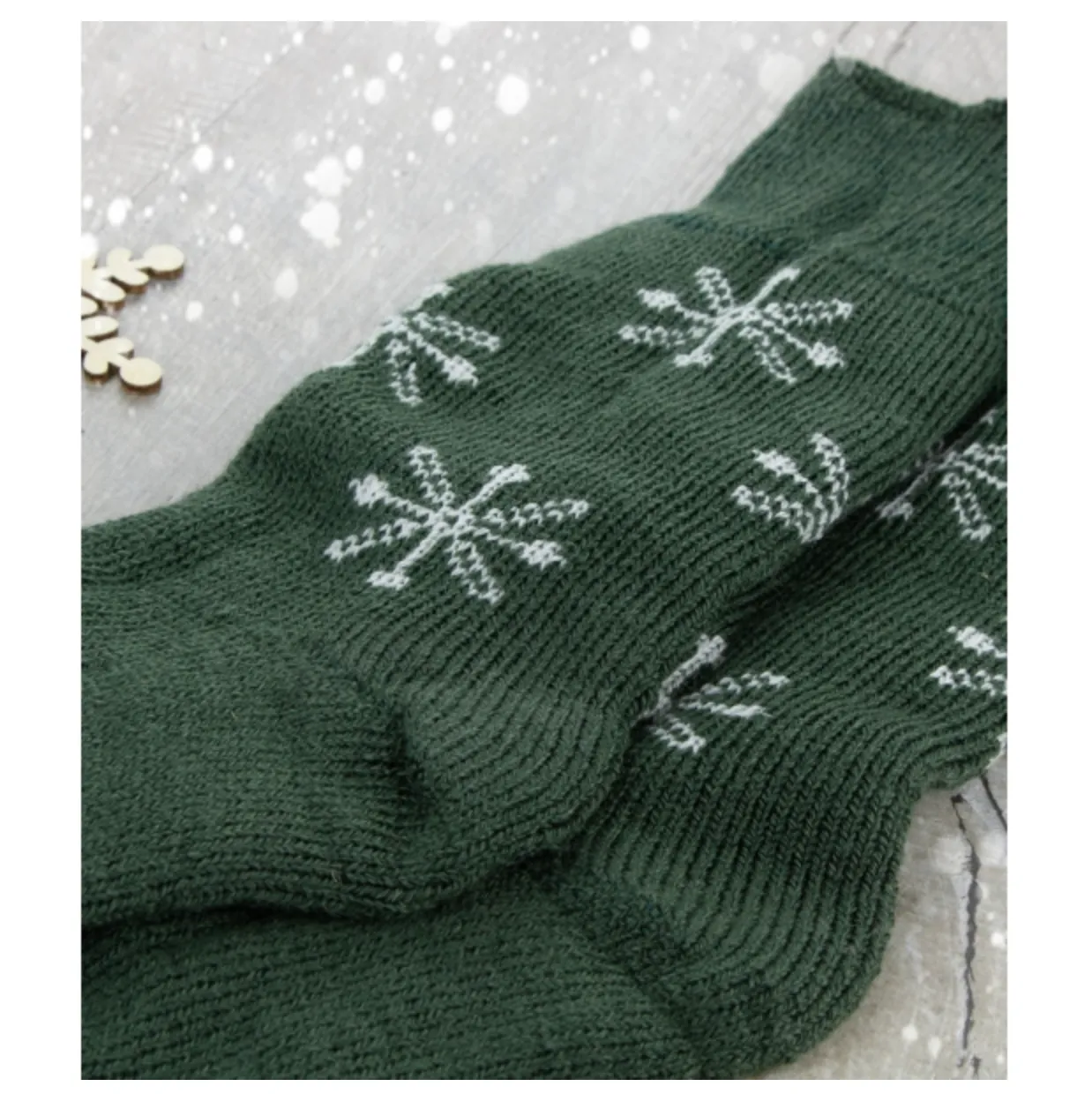 Real Wool Socks- Snowflake