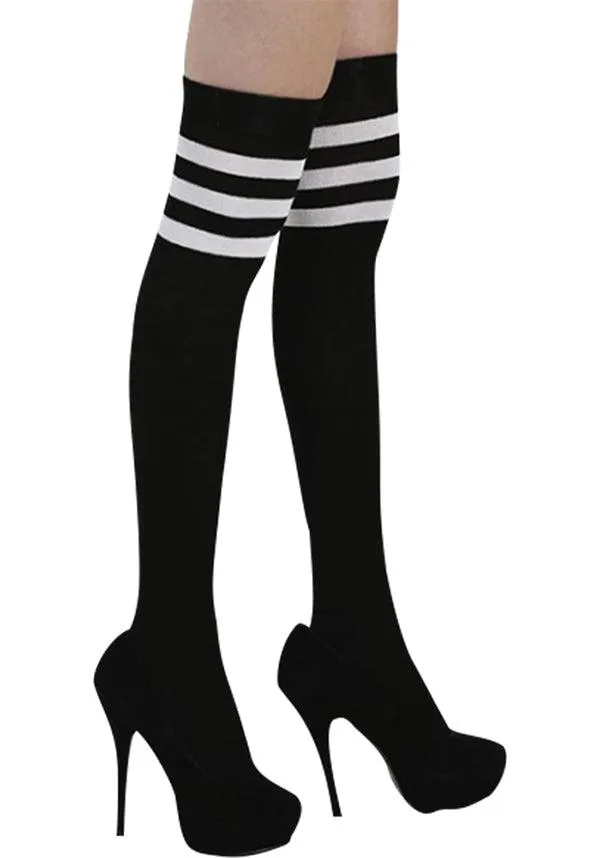 Referee [Black/White] | OVER THE KNEE SOCKS