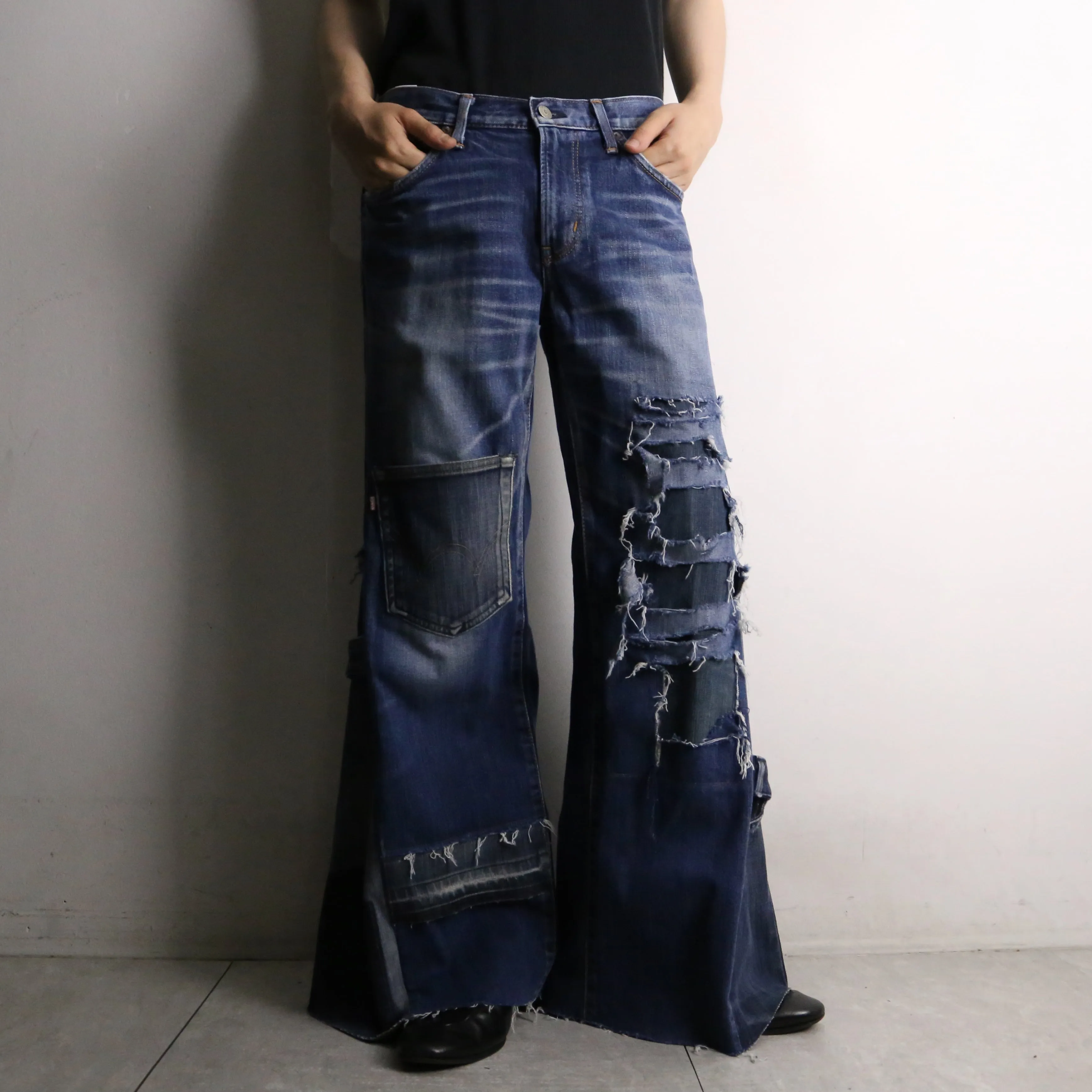 remake "再構築" pocket design buggy flare denim