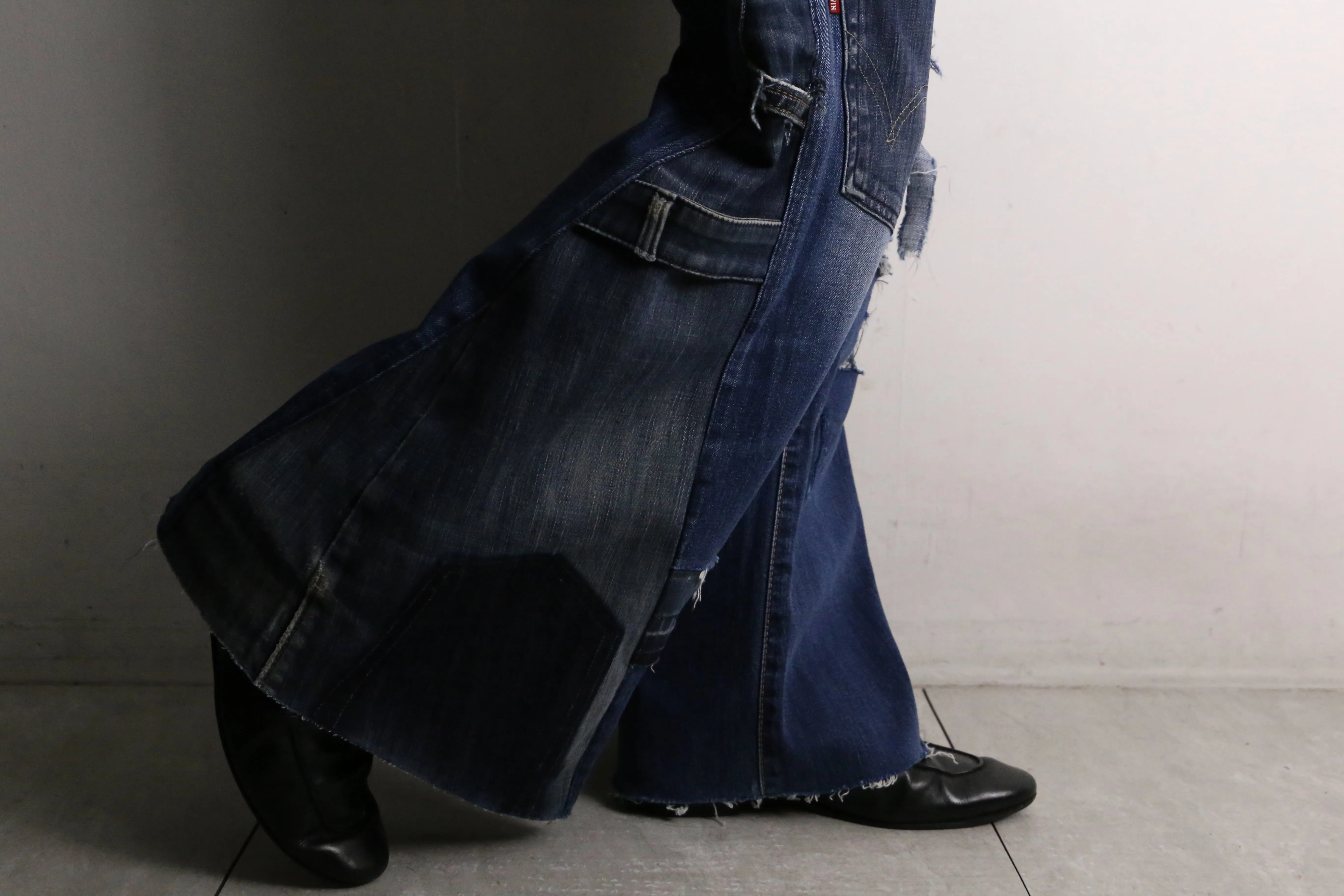 remake "再構築" pocket design buggy flare denim