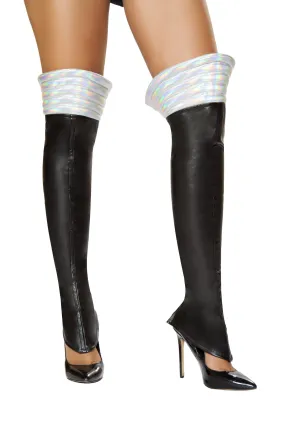 Roma Black Space Girl Leggings  - Costume Accessory