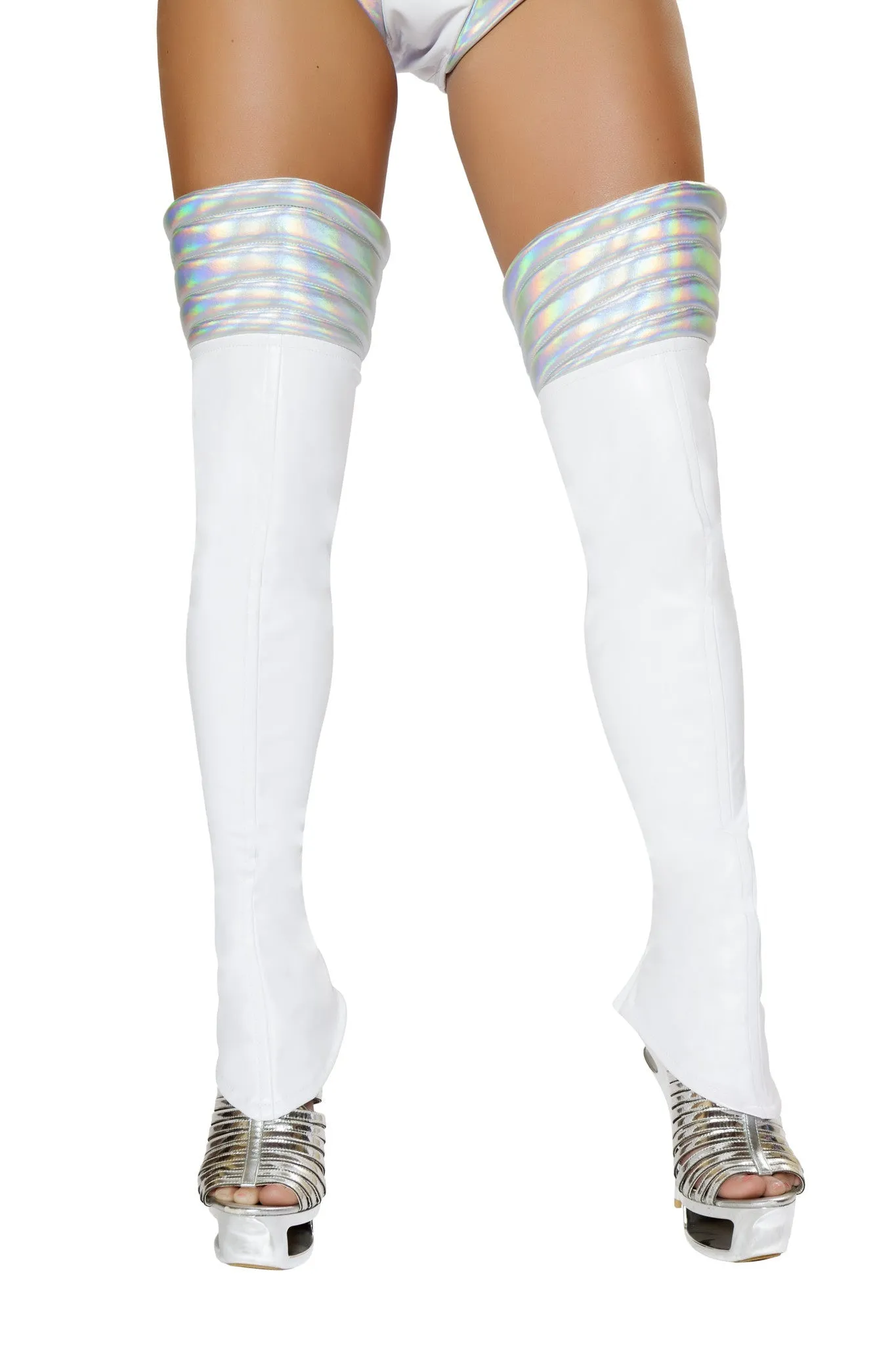 Roma White Space Girl Leggings  - Costume Accessory