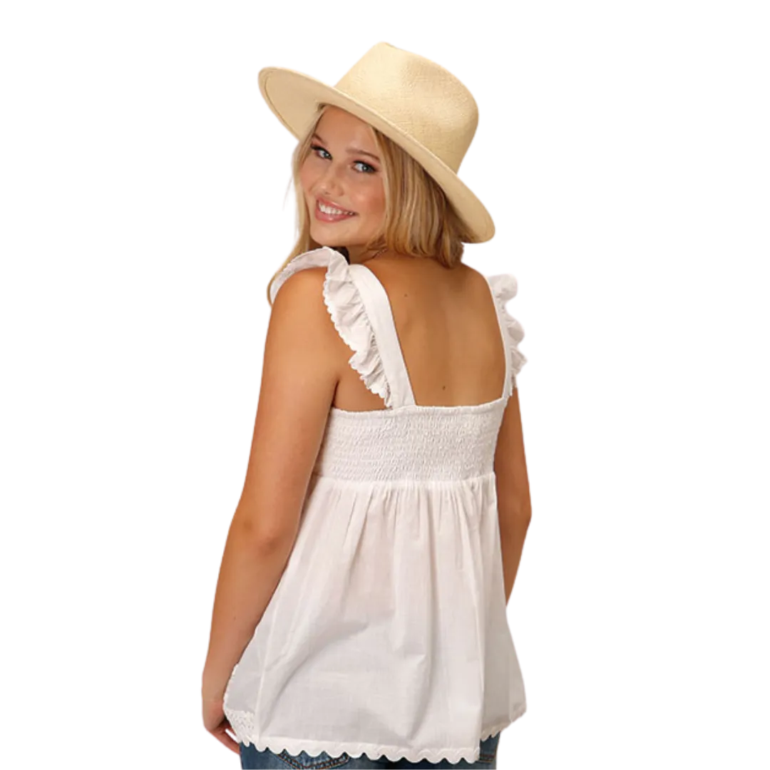 Roper Women's White Cambric Cotton Top Shirt