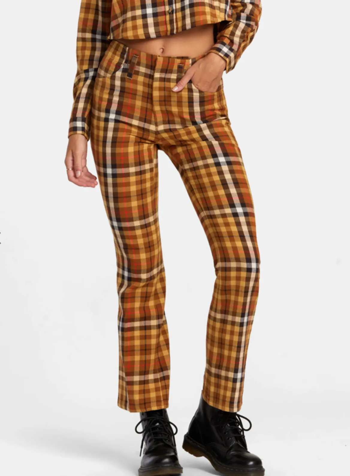 RVCA Kennedy Cropped Pant- Plaid