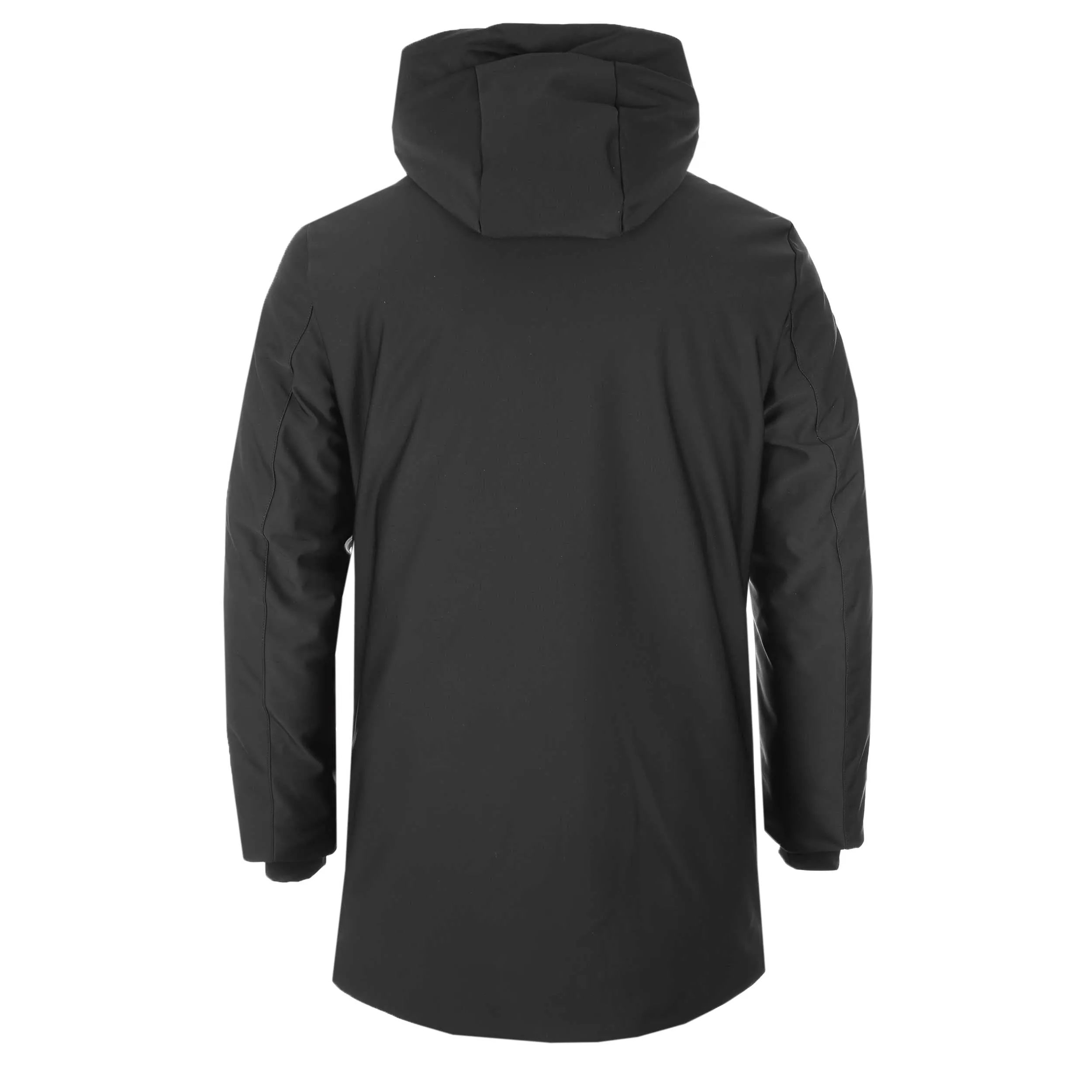 Seinse Zip Thru Hooded Tech Knit Jacket in Black