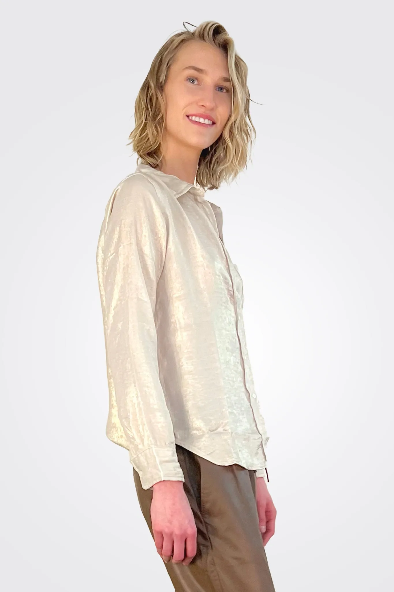 Siena Shimmer Shirt - Ivory