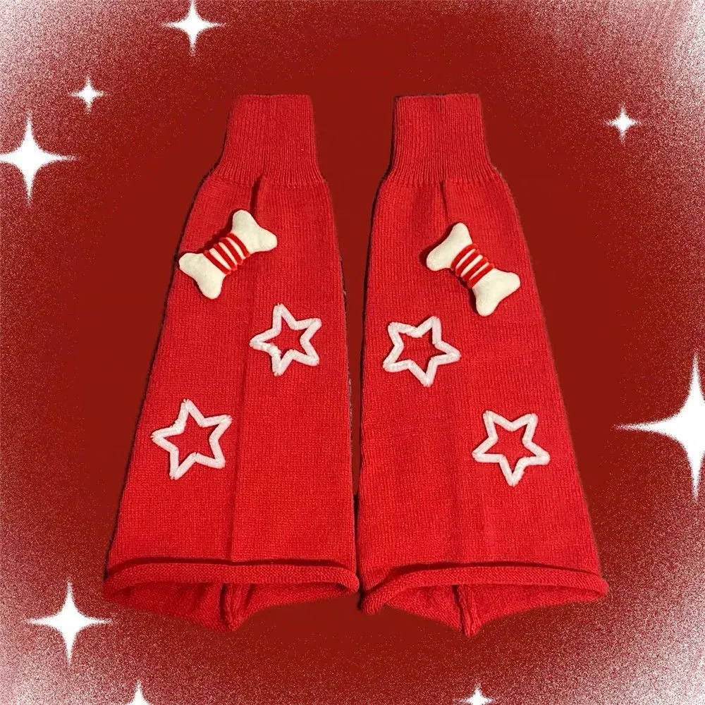 Sohiwoo Japanese Star Leg Warmers Socks Striped JK Boot Cuffs Lolita Socks Harajuku Knit Sock Sets Thigh Garter y2k hot girl Accessories