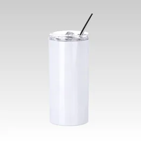 Stainless Steel Skinny Tumbler with Straw 16 oz