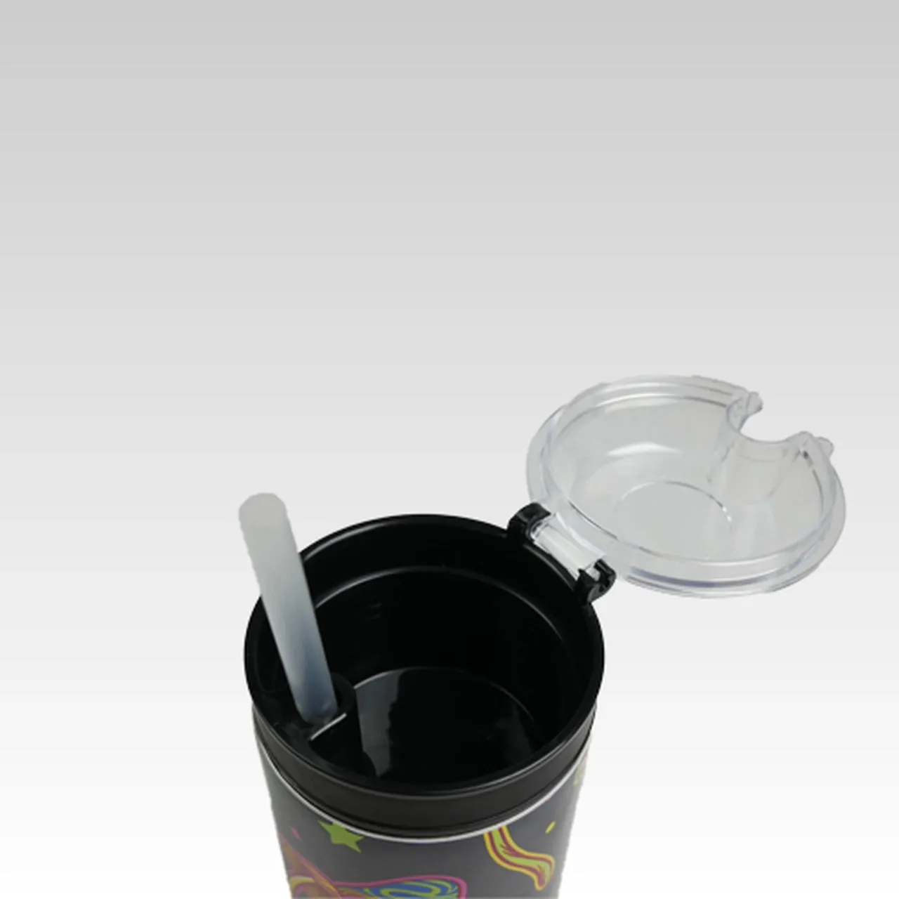 Stainless Steel Tumbler w/Black Snack Lid