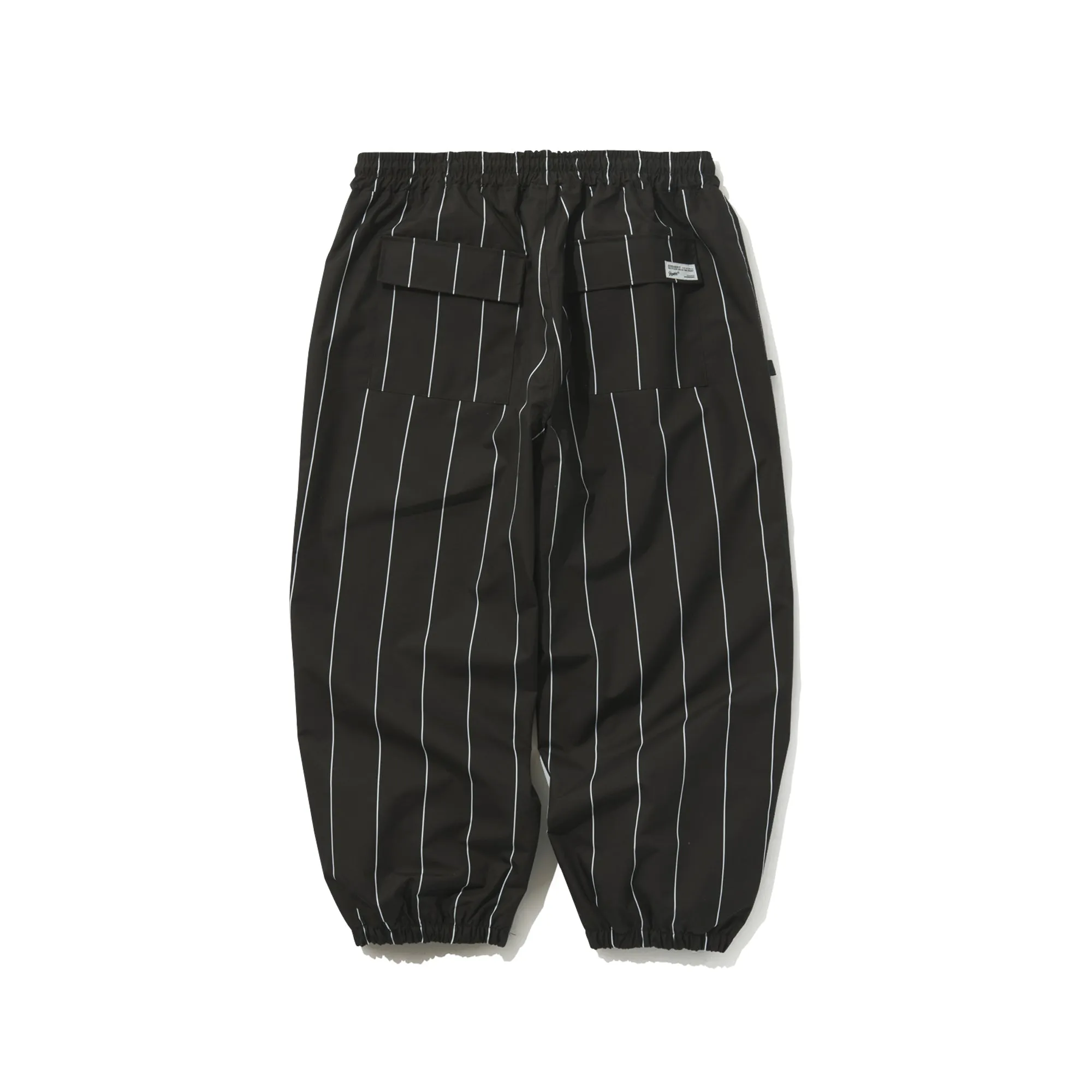 STRIPE SPORTY SUPER WIDE JOGGER PANTS BLACK