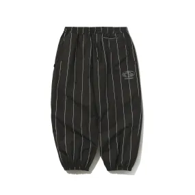 STRIPE SPORTY SUPER WIDE JOGGER PANTS BLACK