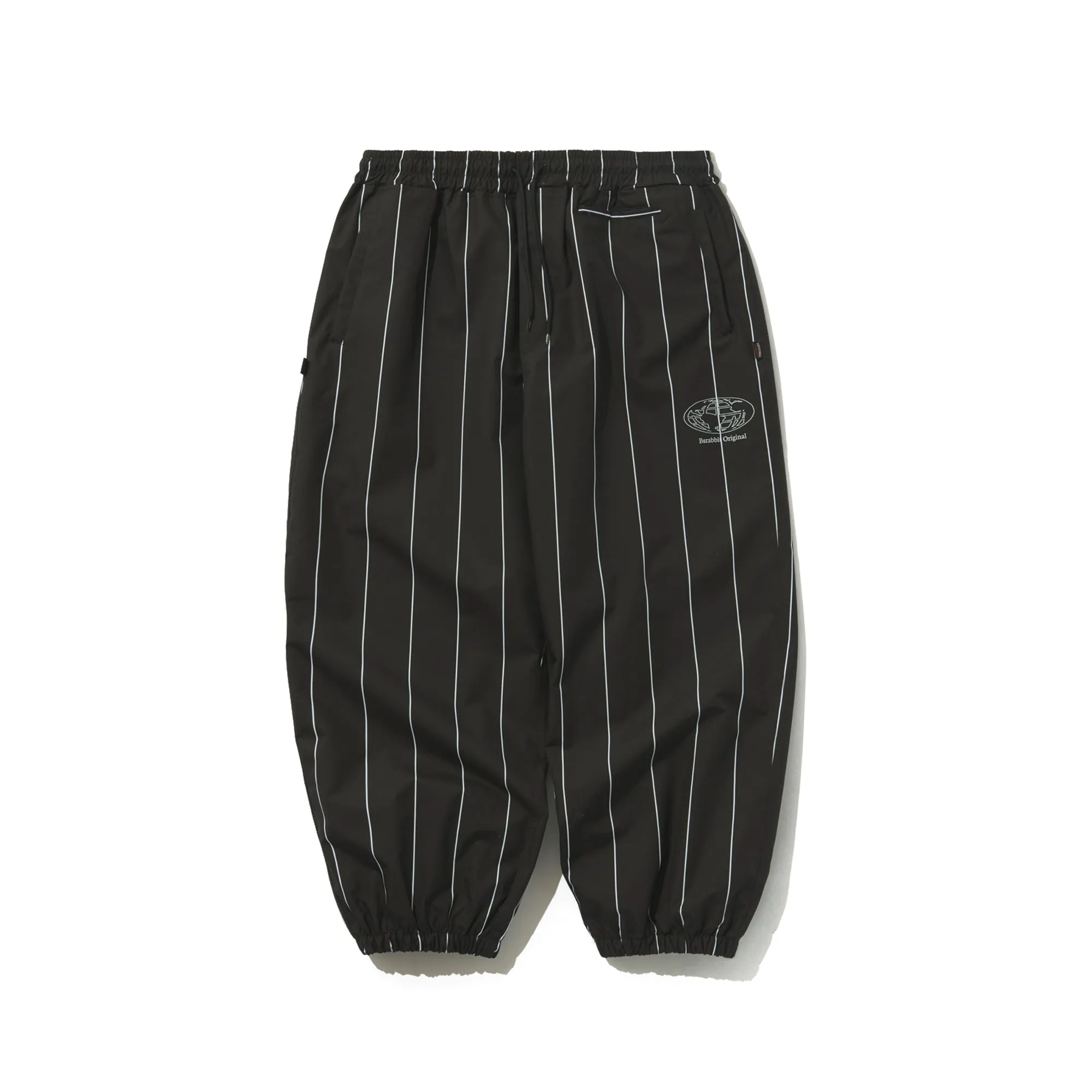 STRIPE SPORTY SUPER WIDE JOGGER PANTS BLACK