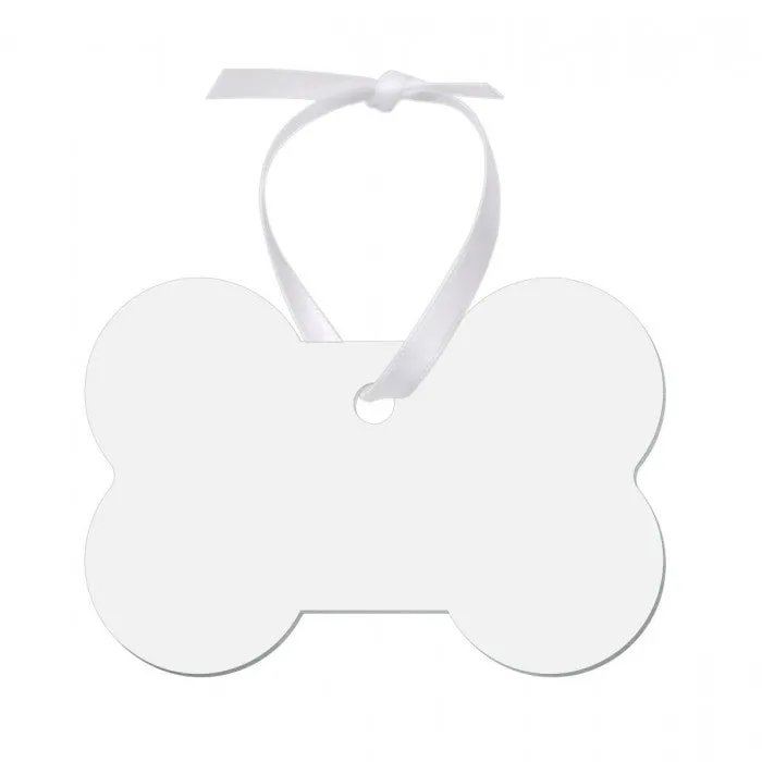 SUBLIMATION SEMI-GLOSS WHITE ALUMINUM DOG BONE ORNAMENT