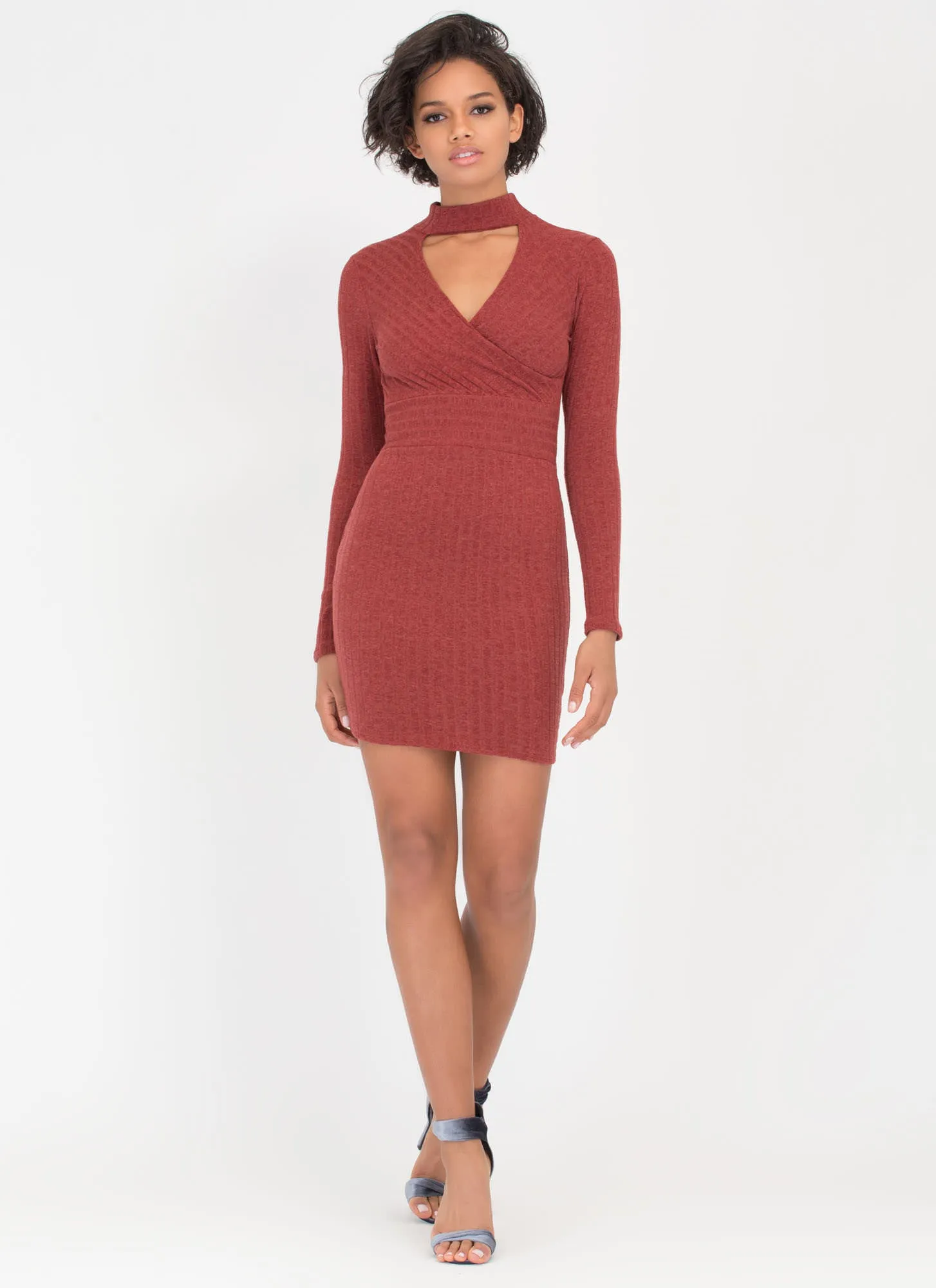 Sweater Whether Rib Knit Dress