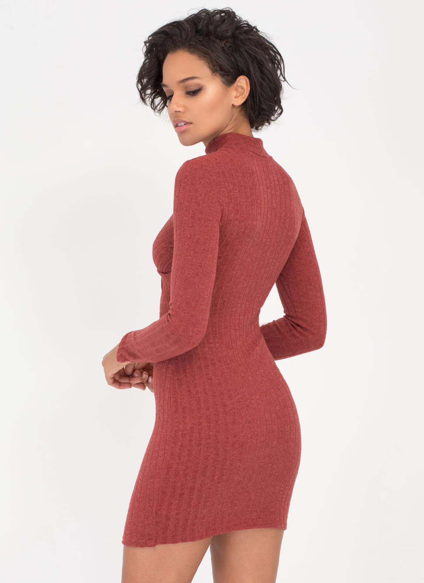 Sweater Whether Rib Knit Dress