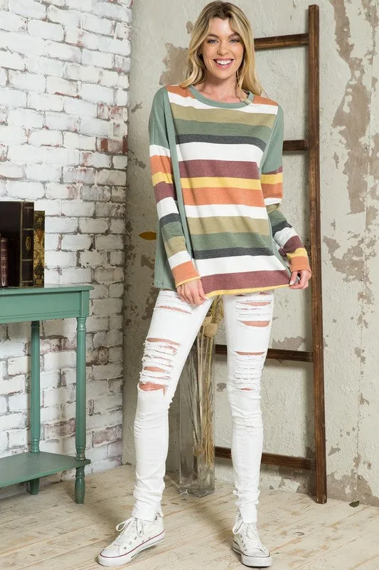 TEEK - MULTISTRIPE BOXY TOP