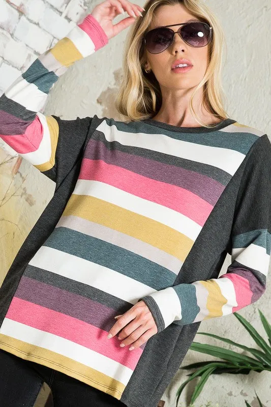 TEEK - MULTISTRIPE BOXY TOP