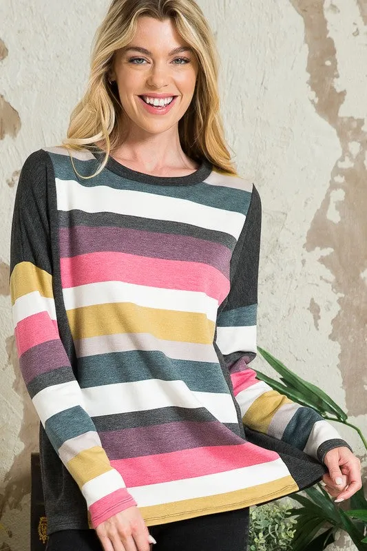 TEEK - MULTISTRIPE BOXY TOP