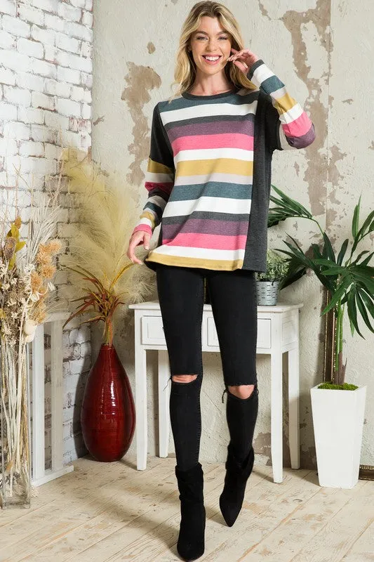 TEEK - MULTISTRIPE BOXY TOP