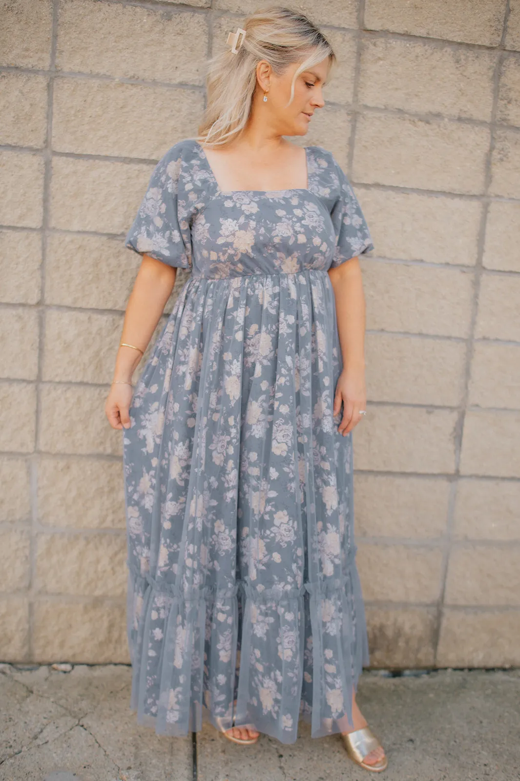 The Eloise Tulle Overlay Maxi Dress - PLUS