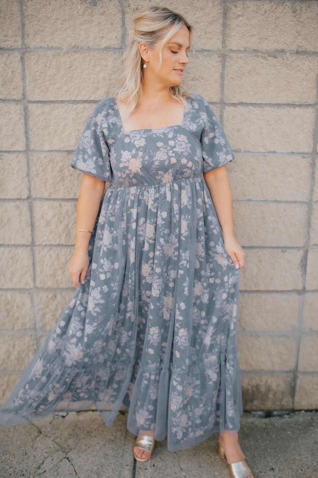 The Eloise Tulle Overlay Maxi Dress - PLUS