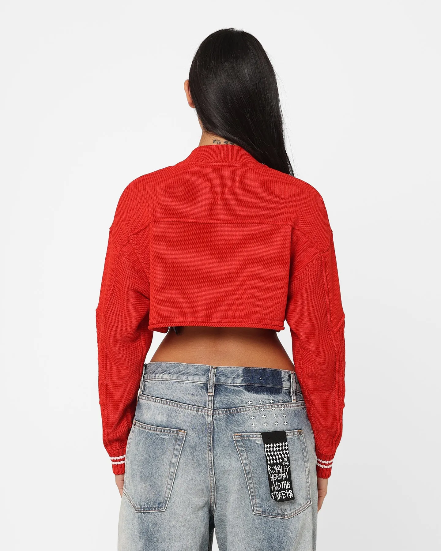 Tommy Jeans Women's Super Cropped 85 Sweater Deep Crimson