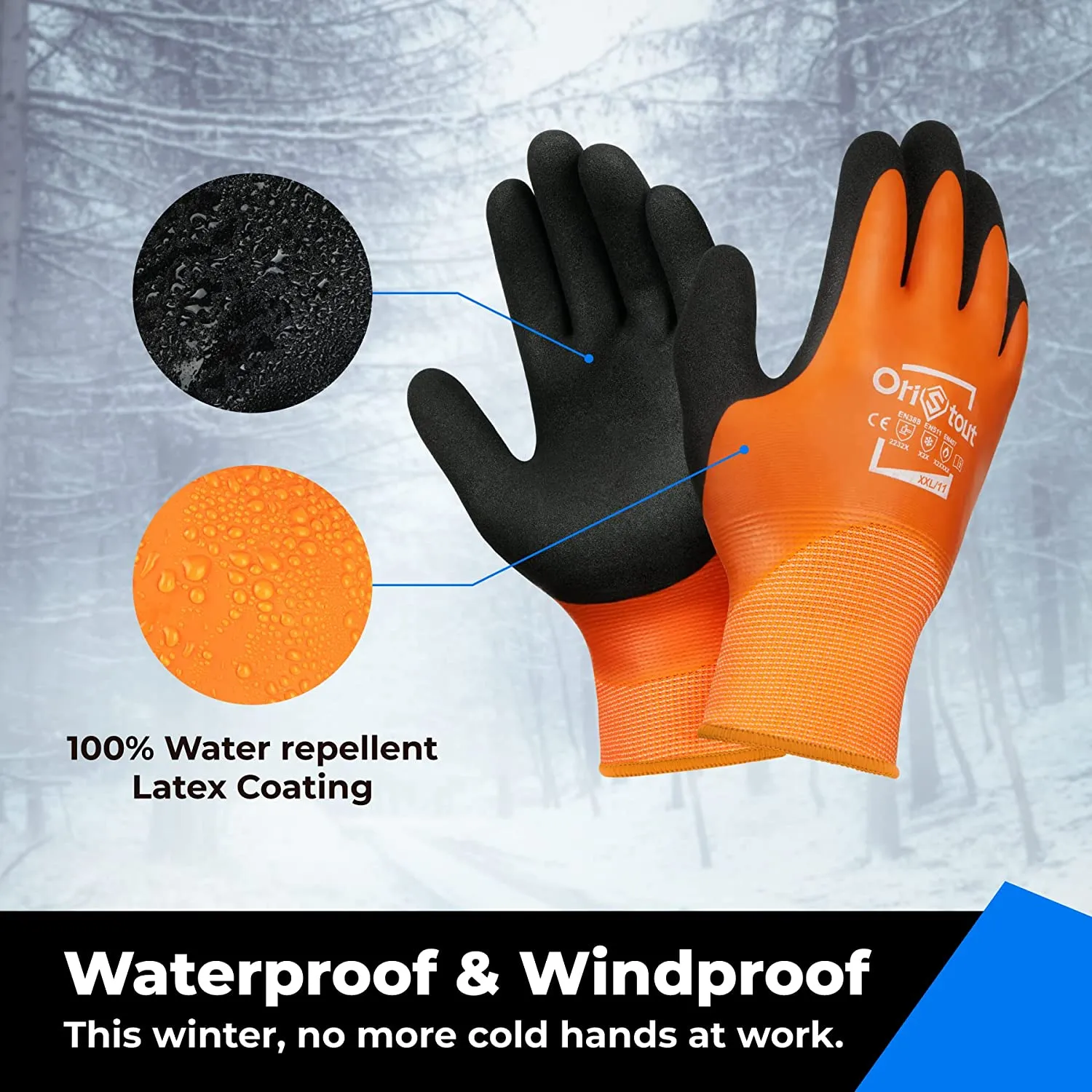 toolant Winter Gloves, 100% Waterproof, Gloves for Outdoor in Cold Weather