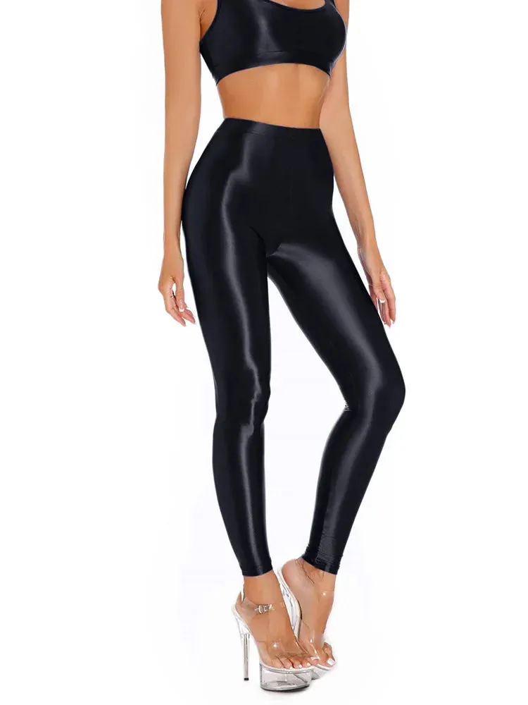 Trendy Oil Glossy High Waist Leggings