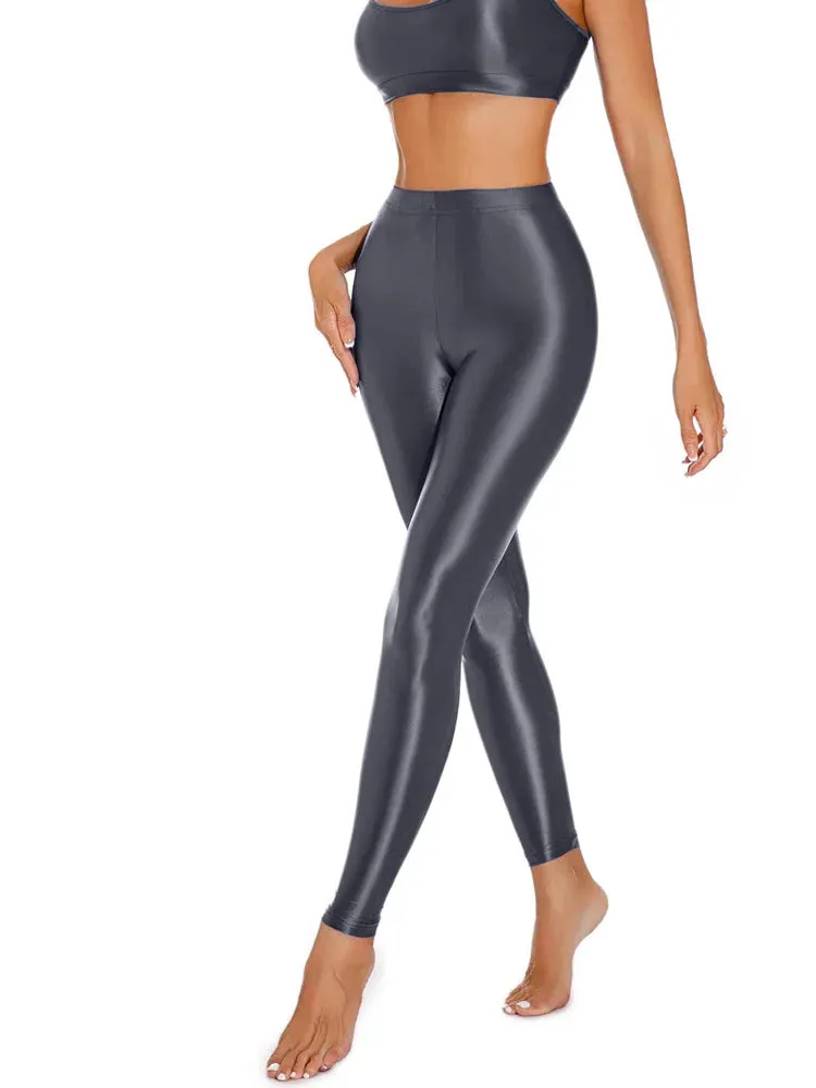 Trendy Oil Glossy High Waist Leggings