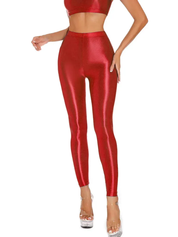 Trendy Oil Glossy High Waist Leggings