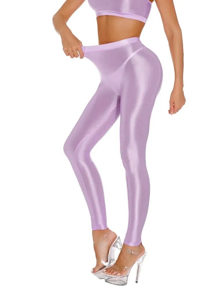 Trendy Oil Glossy High Waist Leggings