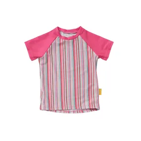 Tyoub Kids Short Sleeve Rash Guard Gelato Stripe | Pink