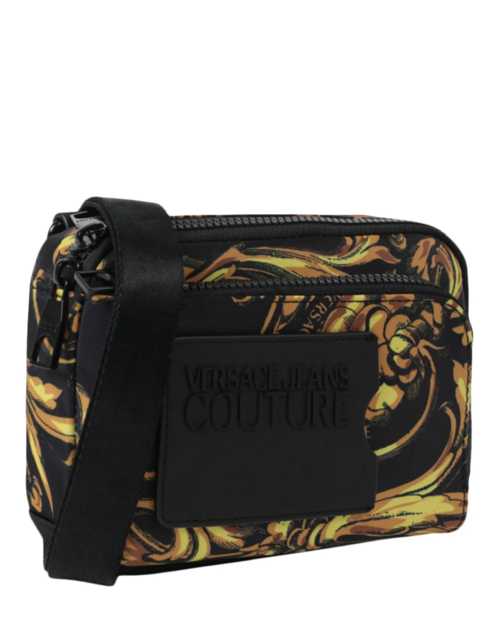 Versace Jeans Baroque Logo Print Crossbody Bag