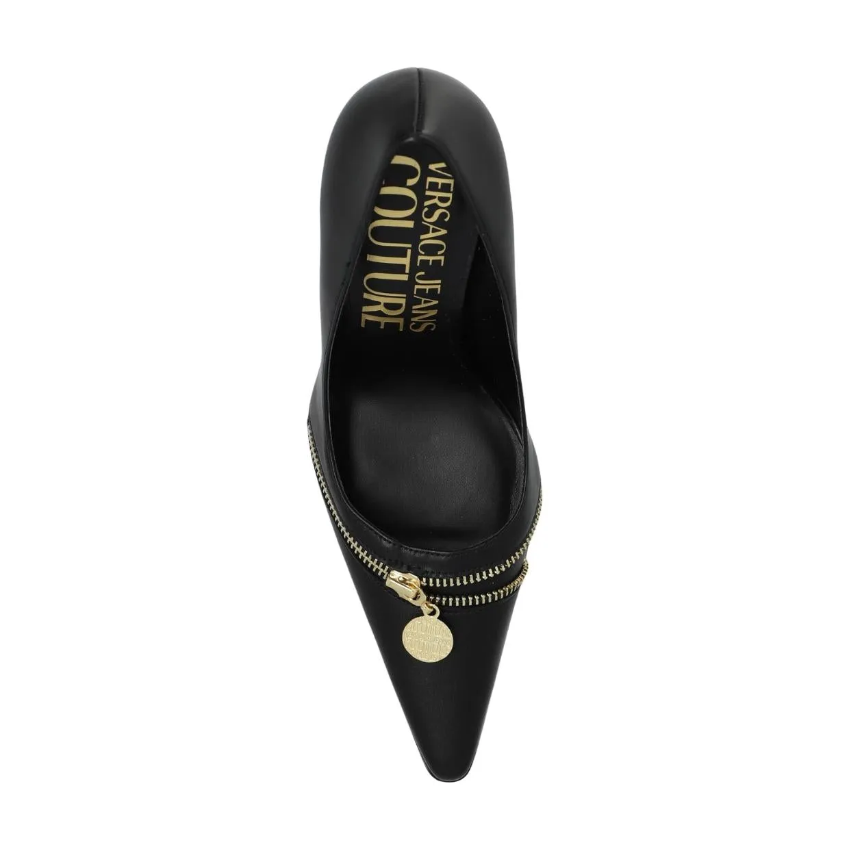 Versace Jeans Couture Sadie Zip Detail Black Pump Heel