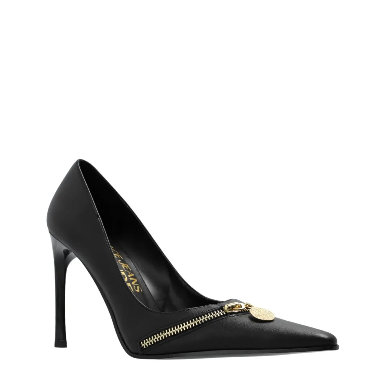 Versace Jeans Couture Sadie Zip Detail Black Pump Heel