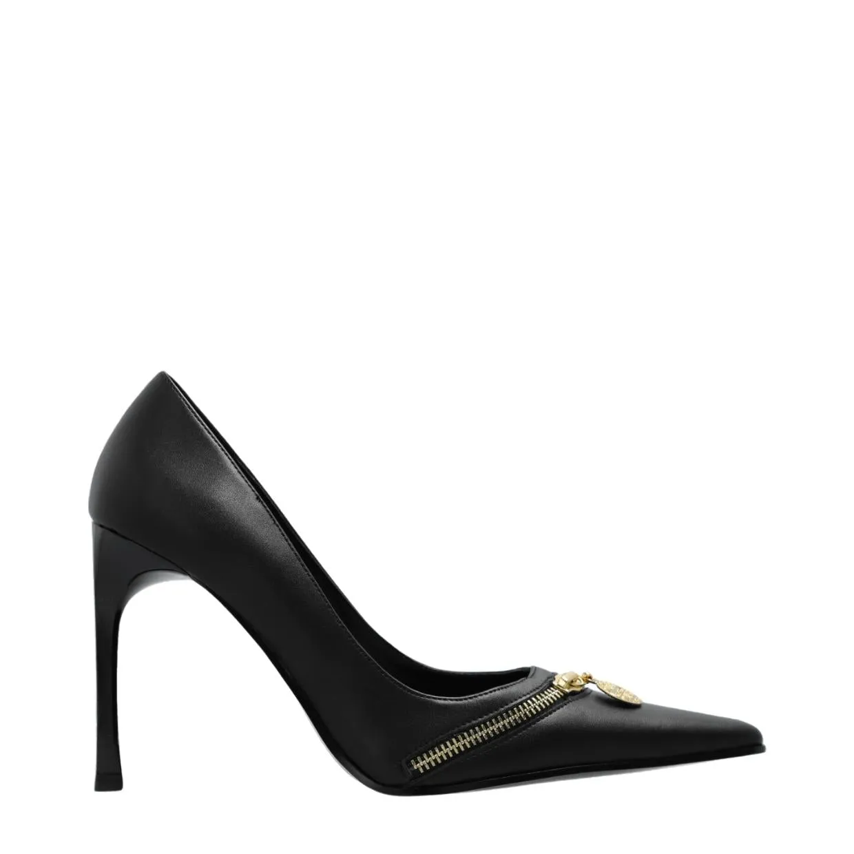 Versace Jeans Couture Sadie Zip Detail Black Pump Heel