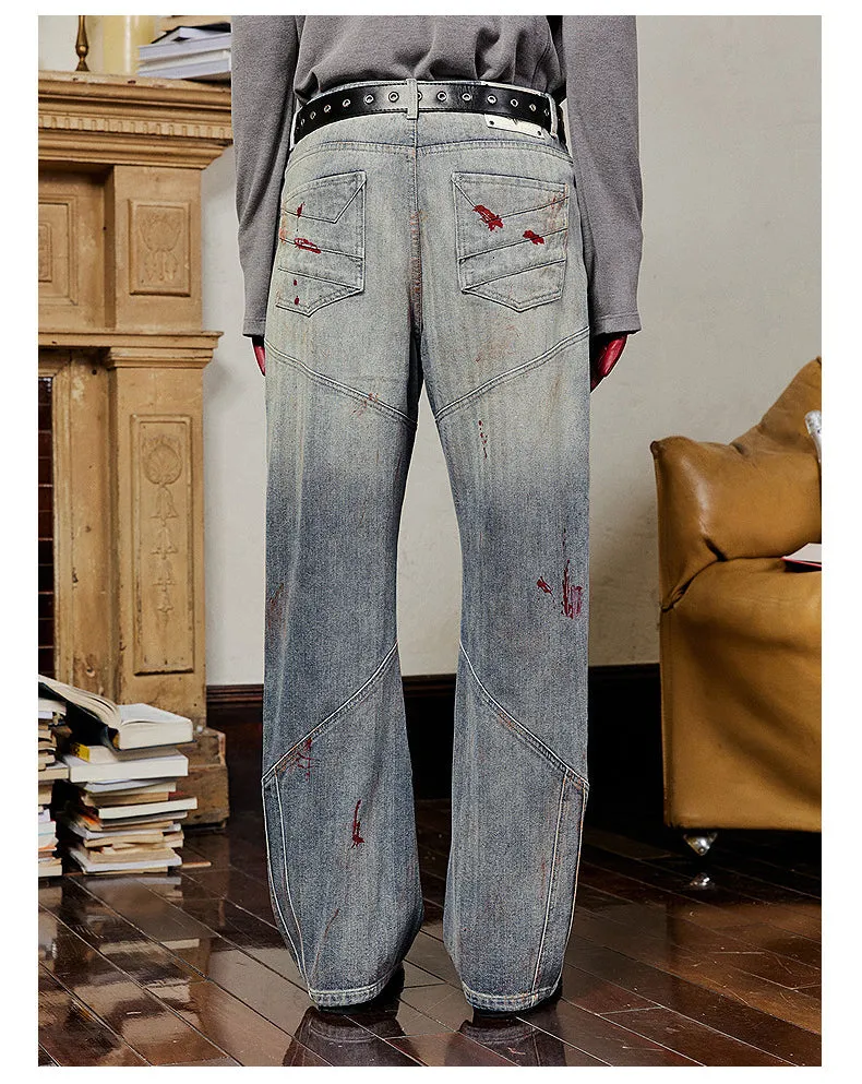 Washed Ink Flared Slim Denim Pants