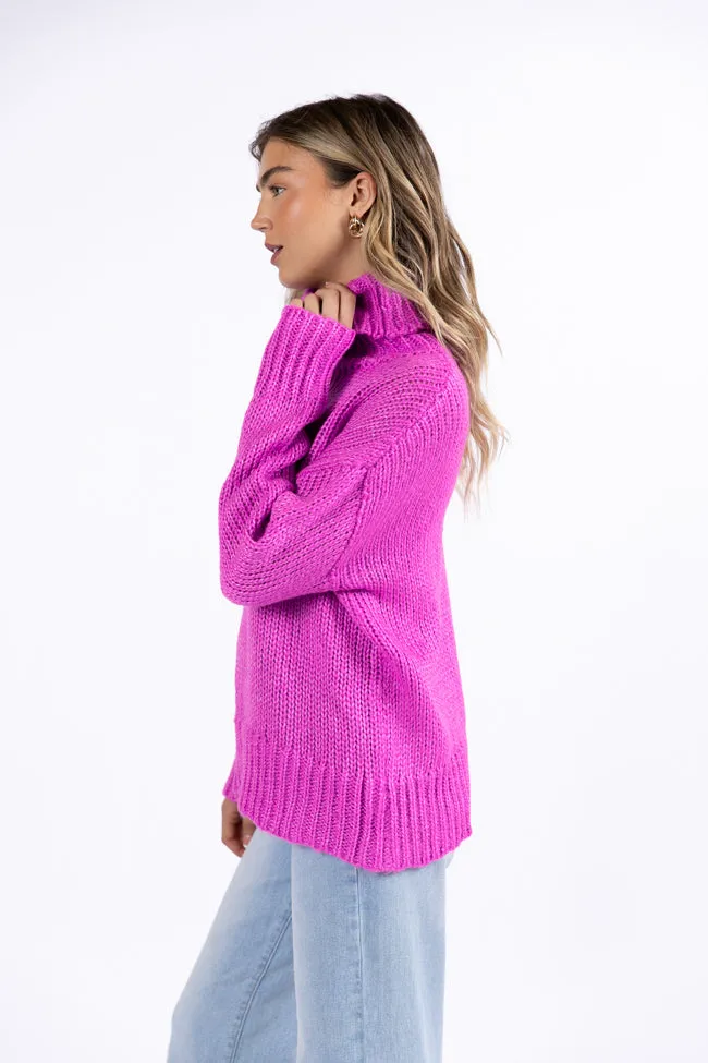 What I Need Magenta Oversized Turtleneck Sweater SALE