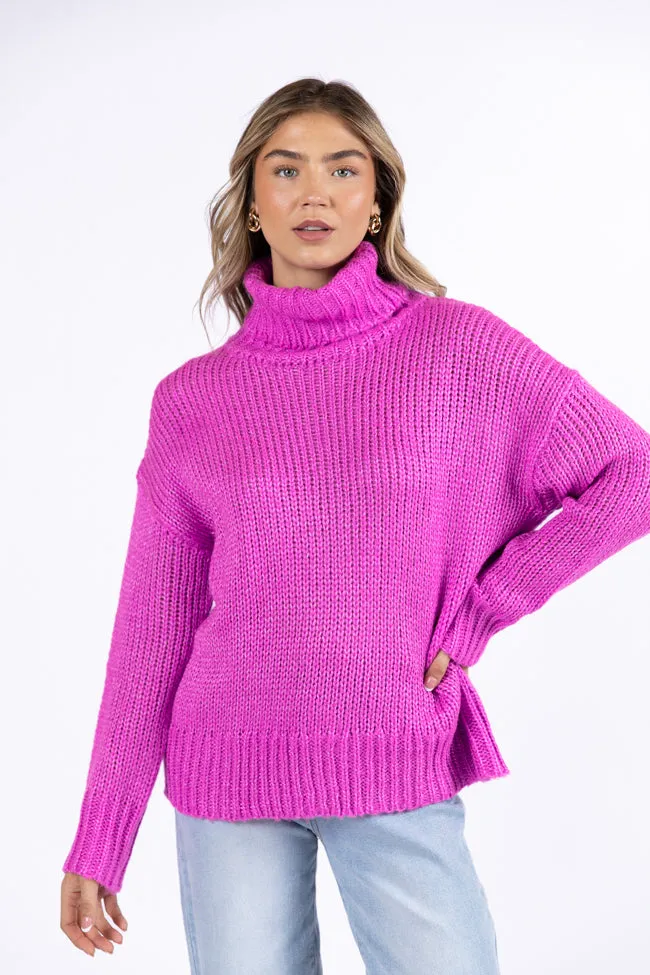 What I Need Magenta Oversized Turtleneck Sweater SALE