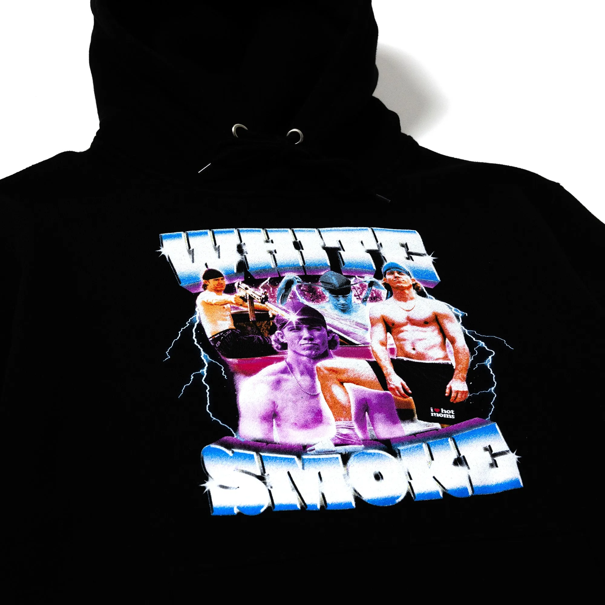 White Smoke Black Hoodie