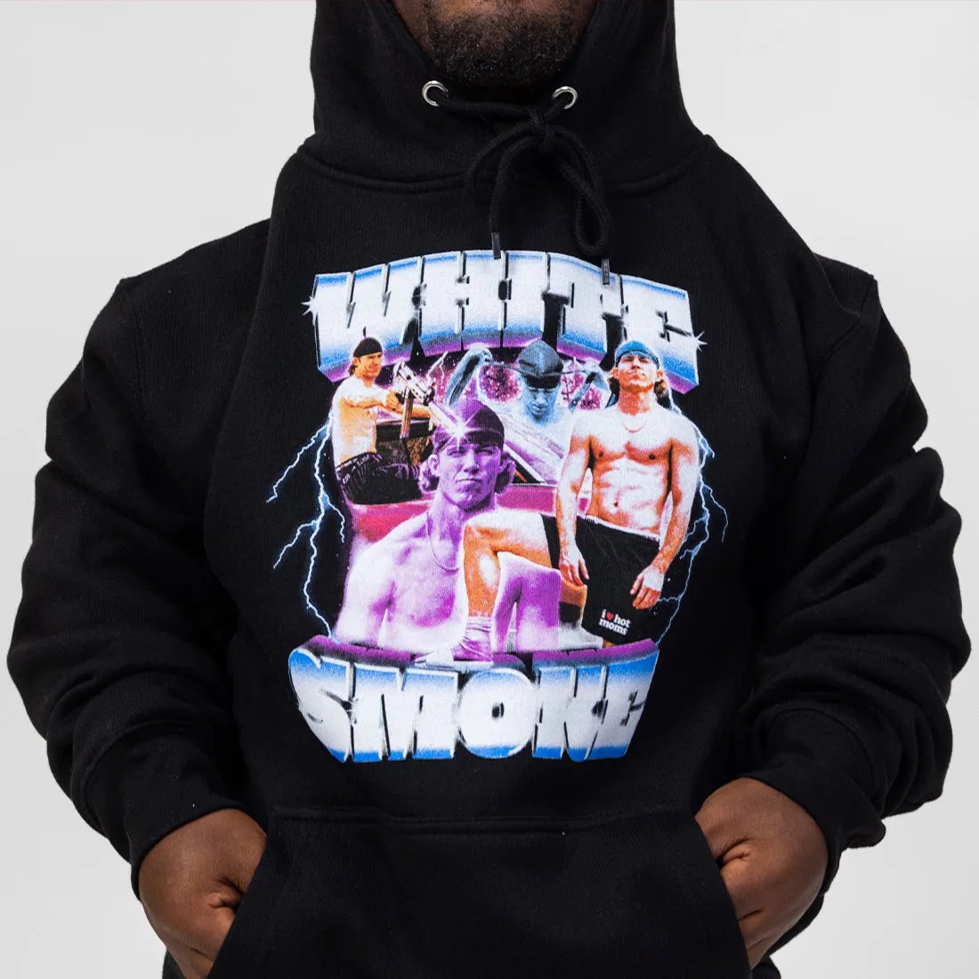 White Smoke Black Hoodie